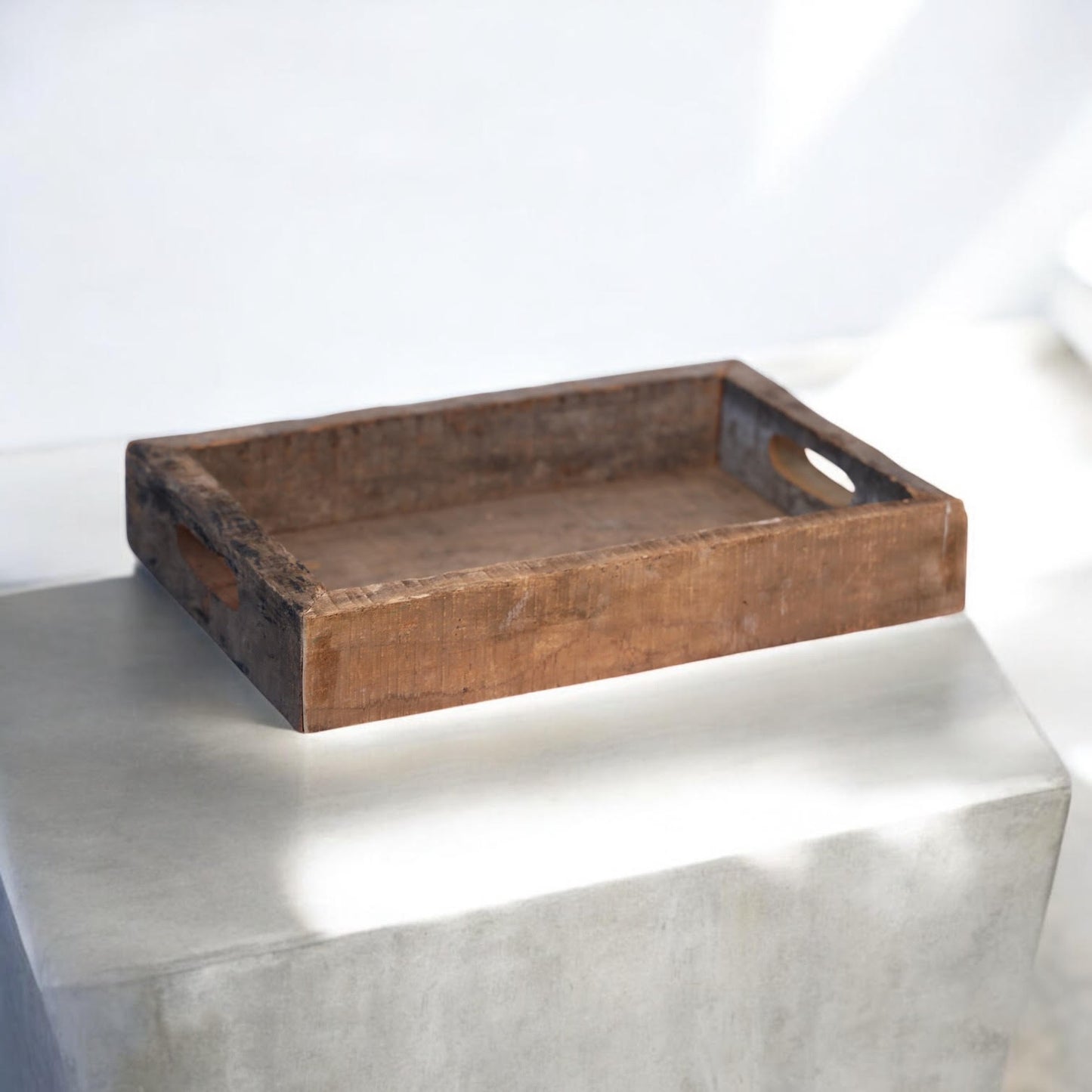 40CM RECLAIMED SQUARE WOODEN TRAY