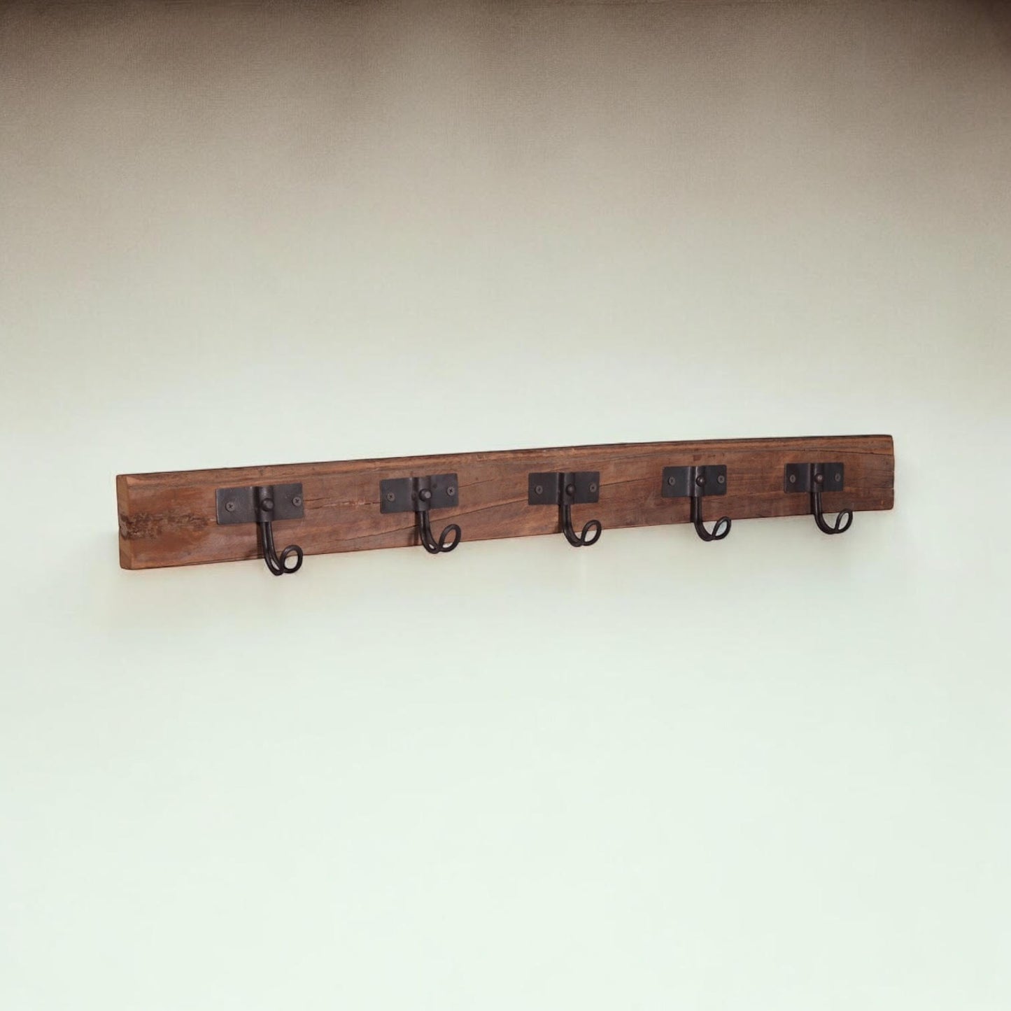 70CM RECLAIMED WOODEN 5 HOOK WALL HANGER