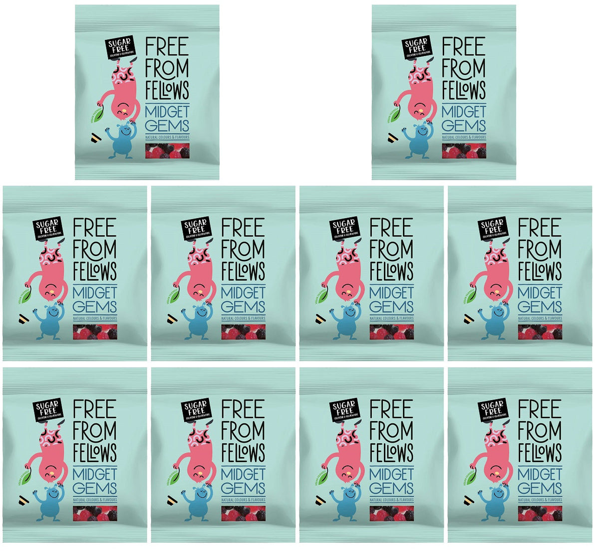 10 x Free From Fellows Midget Gems - 100g