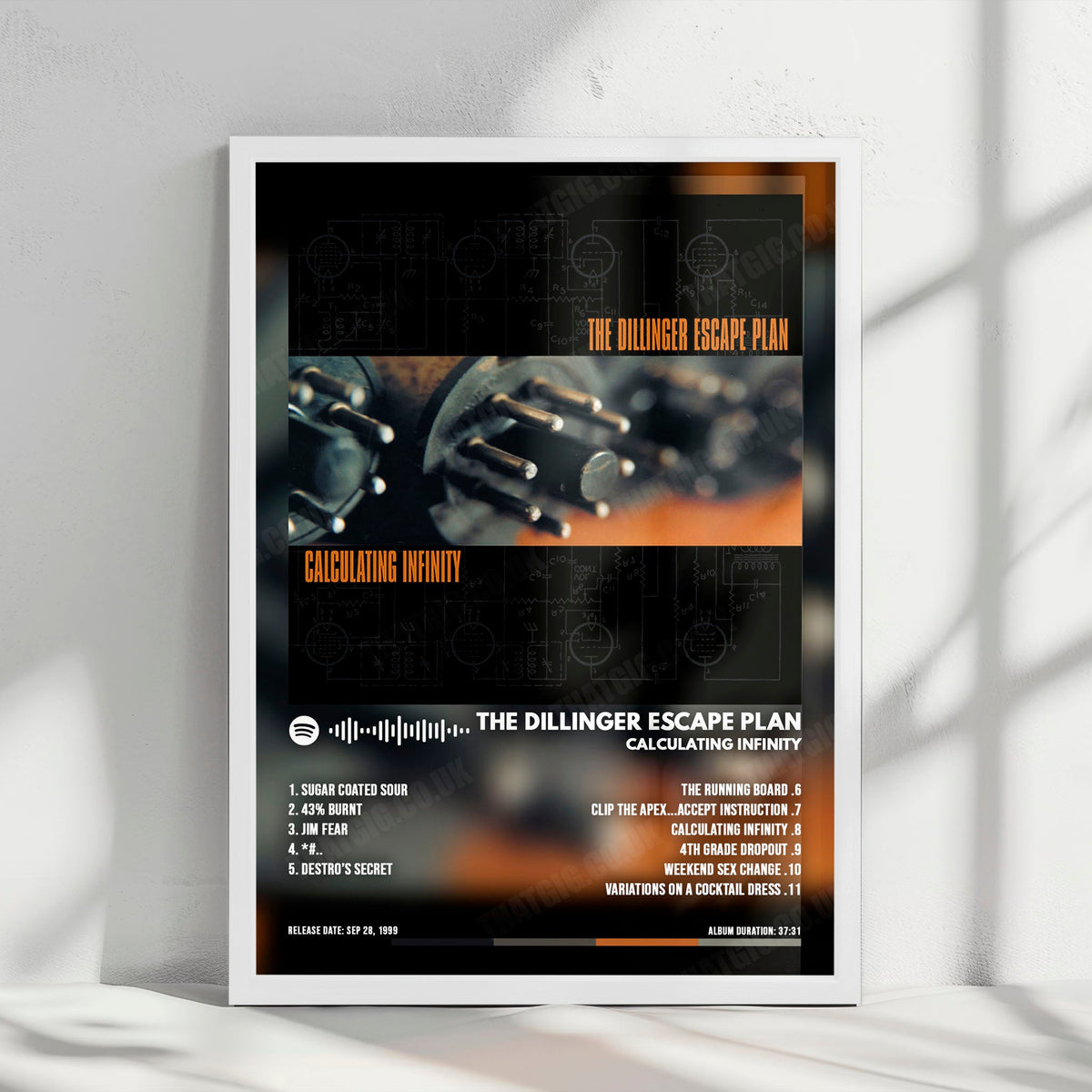 The Dillinger Escape Plan "Calculating Infinity" Album Cover Poster - with Complete Tracklist