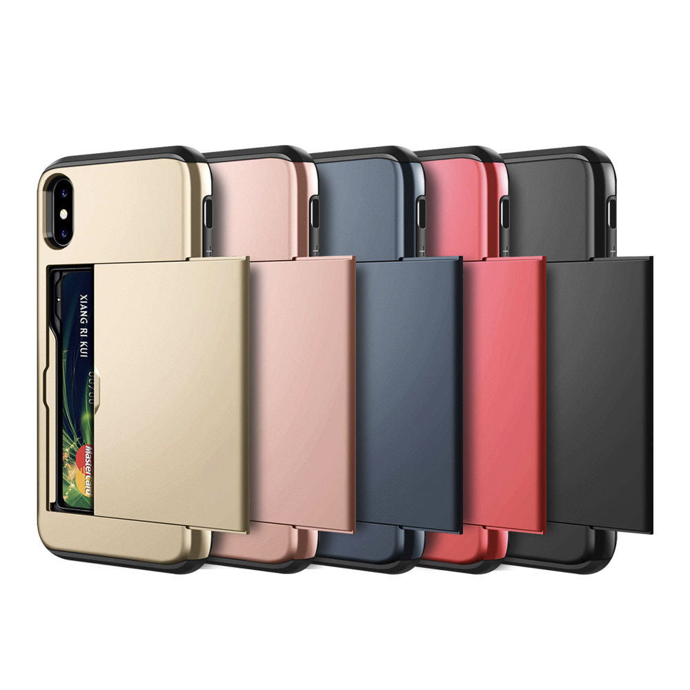 Premium Leather Card Holder Phone Case - Slim Wallet Case for iPhone