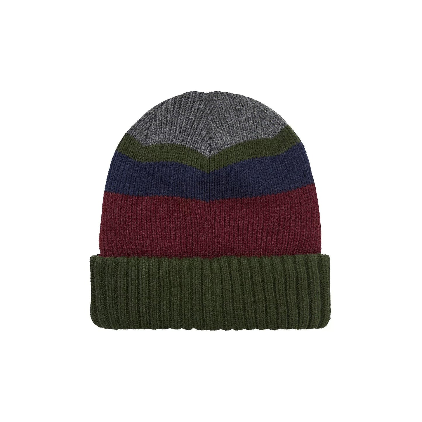 Mens & Ladies Waterproof Thermal Roll Cuff Striped Beanie Hat