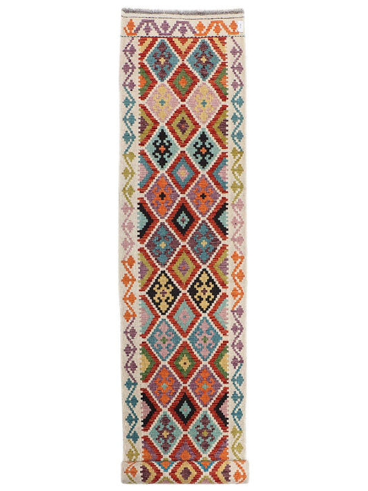 Maimana Afghanistan Kilim Runner - 391 x 84 cm