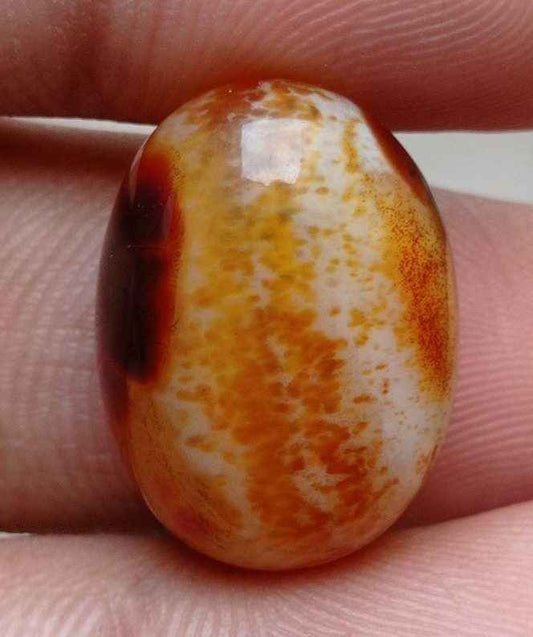 23ct Agate with Yellow Spots - Sulaimani Aqeeq - 21x16mm
