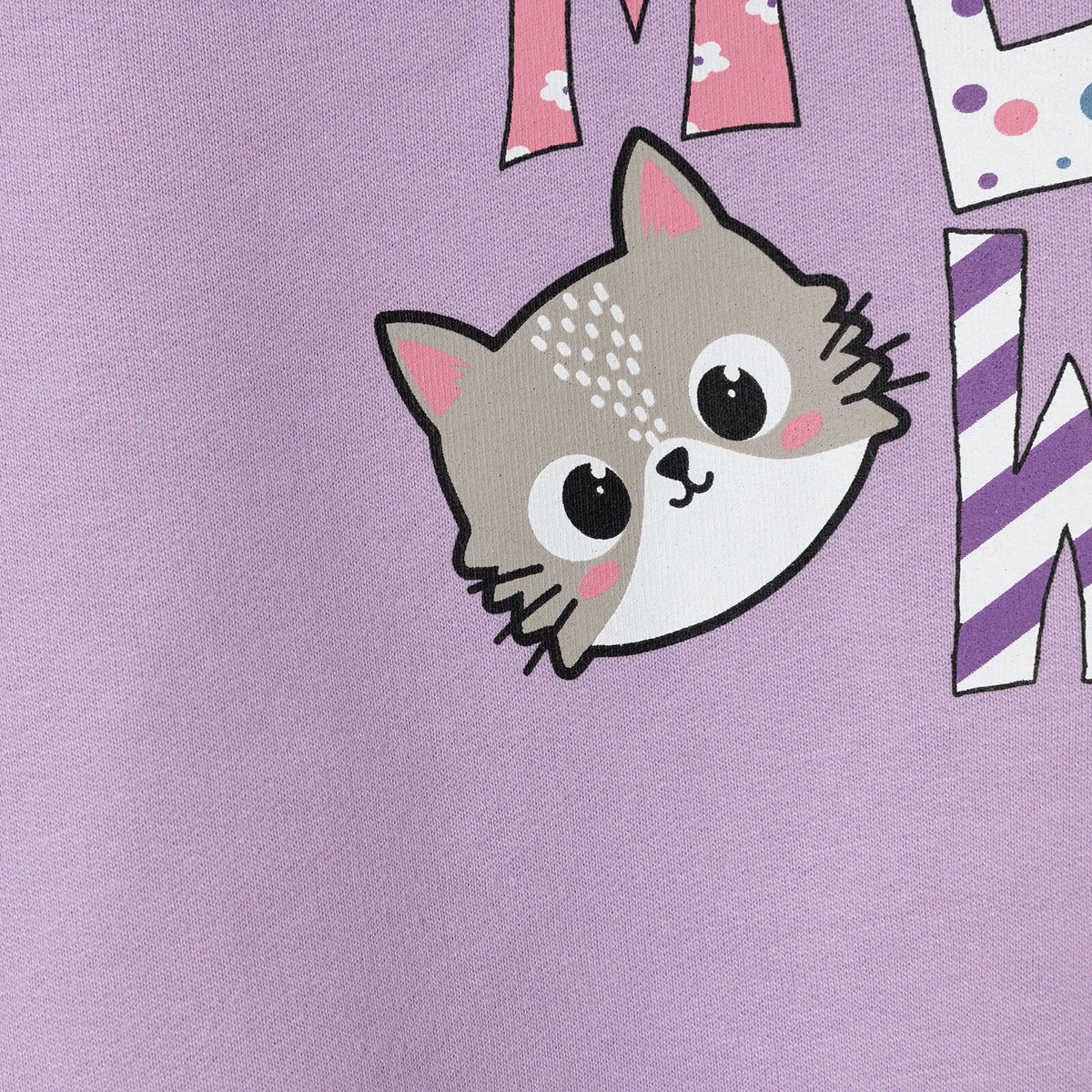 HelloBaby "Meow" Slogan Brushed Loopback Baby Sweatshirt (6 Months to 5 Years)