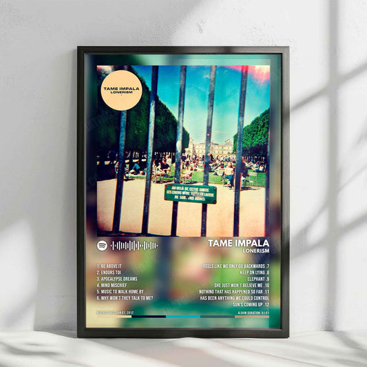 Tame Impala "Lonerism" Album Cover Poster - with Complete Tracklist