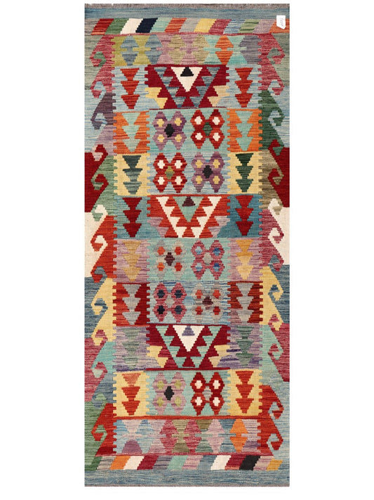 Maimana Afghanistan Kilim Rug - 202 x86 cm