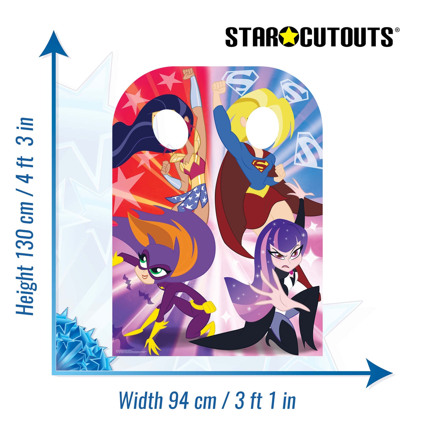 SC1344 Super Hero Girls Child Size Stand-In Cardboard Cut Out Height 130cm