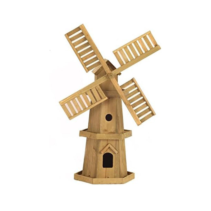 Large Wooden Windmill with Moving Parts