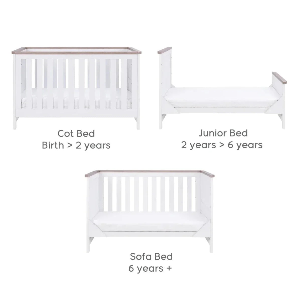 Tutti Bambini Verona Cot Bed - White/Oak