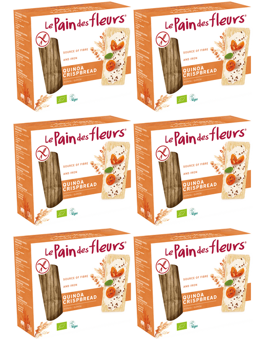 6 x Le Pain Des Fleurs Org Quinoa GF Crispbread - 150g
