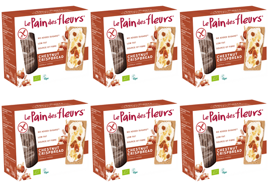 6 x Le Pain Des Fleurs Org Chestnut Flour GF Crispbread - 150g