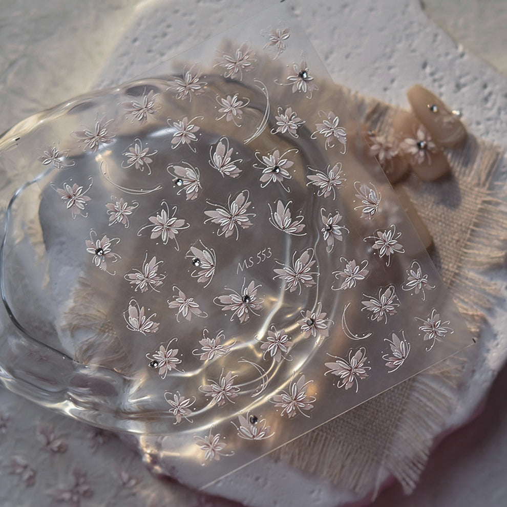 Hello Claws | Pink Flower Diamond Nail Deco Sticker