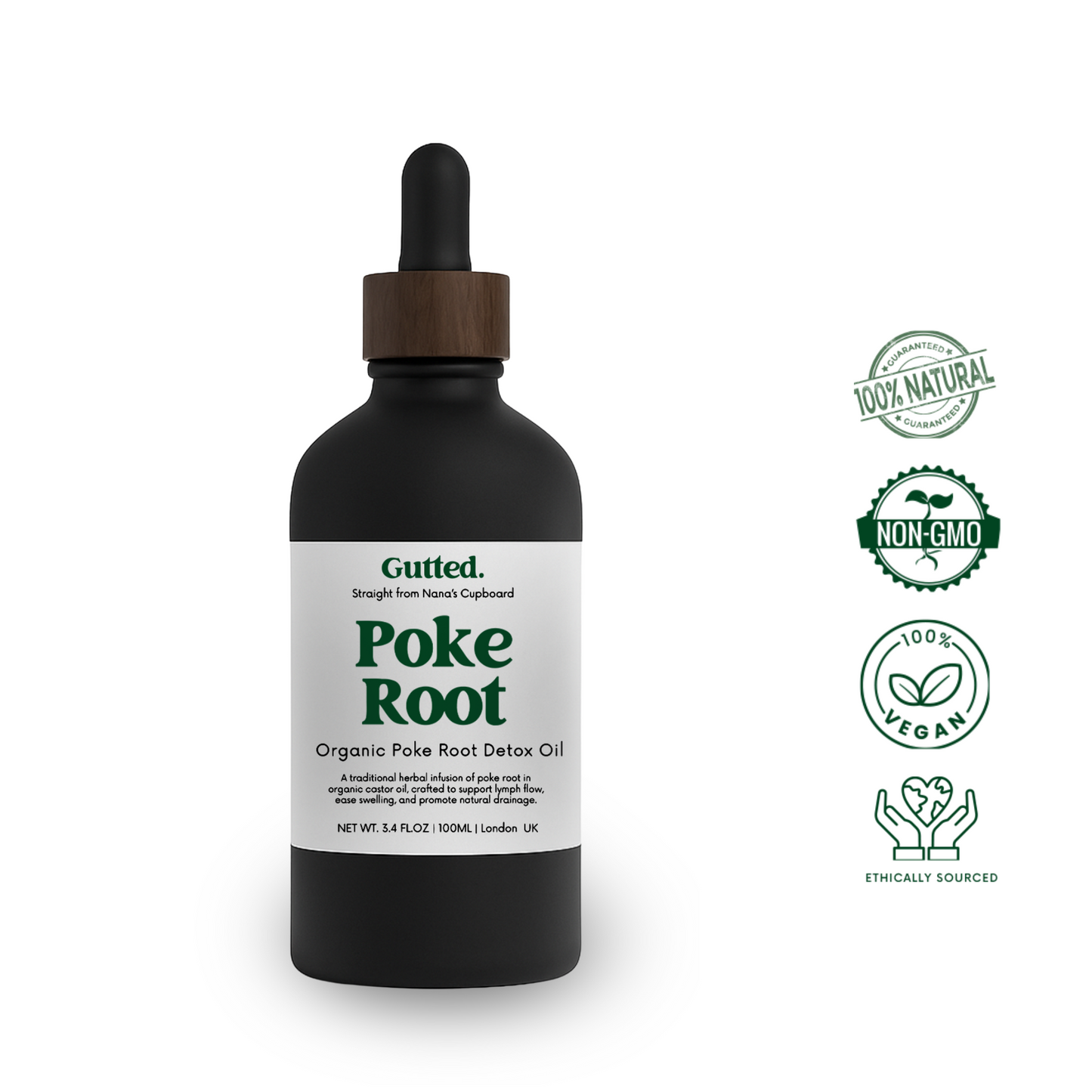 Organic Poke Root Oil –   20ml, 50ml & 100ml   | Wild-Infused Oil for Lymphatic Detox Oil -