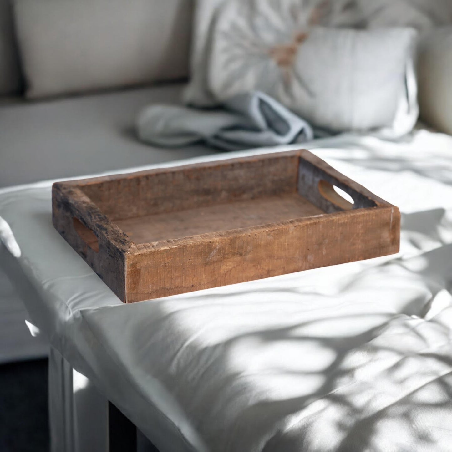 40CM RECLAIMED SQUARE WOODEN TRAY