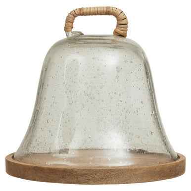 Garner Glass Cheese Dome With Mango Wood Base