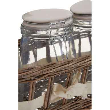 Country Cottage Glass Storage Jars - Set of 3