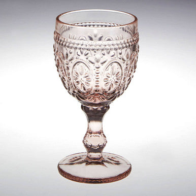 Set Of Four Fleur Pink And Blue Glasses