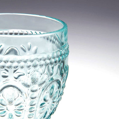 Set Of Four Fleur Pink And Blue Glasses