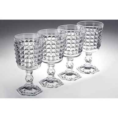 Set Of Four Pyramid Wine Goblets