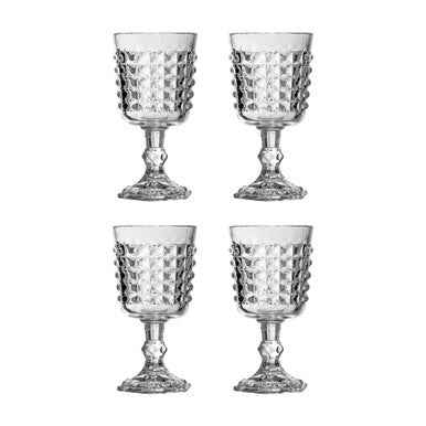 Set Of Four Pyramid Wine Goblets