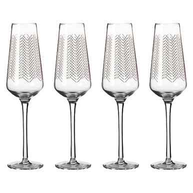 Set Of Four Jazz Champagne Glasses