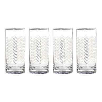 Set Of Four Jazz Highball Glasses