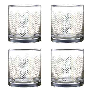 Set Of Four Jazz Tumbler Glasses