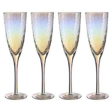 Aurora Set Of 4 Lustre Champagne Glasses
