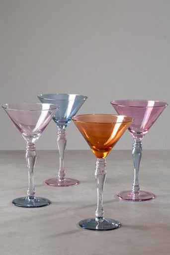 Aurora Set Of 4 Multicolour Cocktail Glasses