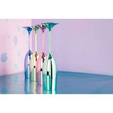 Mimo Set Of 4 Multicolour Champagne Glasses