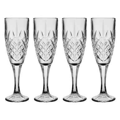 Beaufort Set Of 4 Crystal  Champagne Glasses