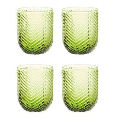 Fleur Set Of Four Green Tumblers