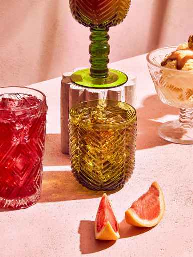 Fleur Set Of Four Green Tumblers