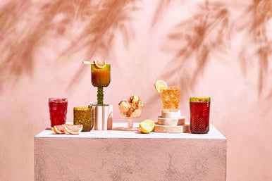 Fleur Set Of Four Green Tumblers