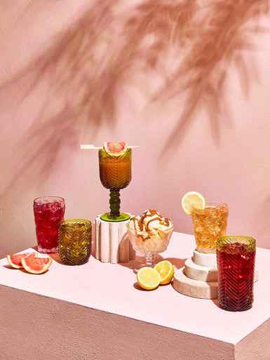 Fleur Set Of Four Green Tumblers