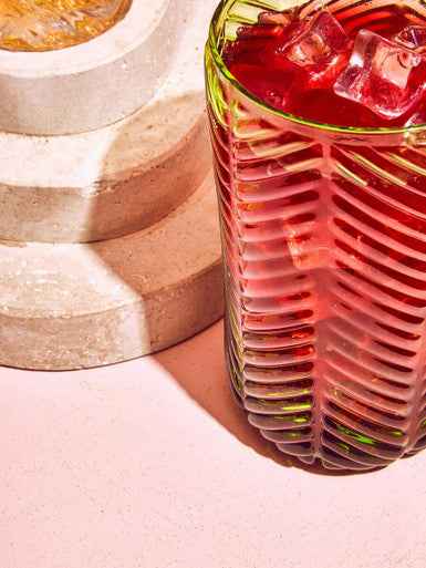 Fleur Set Of Four Green Highball Glasses