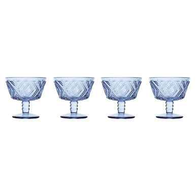 Fleur Set Of Four Blue Dessert Dishes