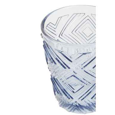 Fleur Set Of Four Embossed Blue Tumblers
