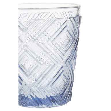 Fleur Set Of Four Embossed Blue Tumblers