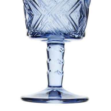 Fleur Set Of Four Blue Wine Glasses