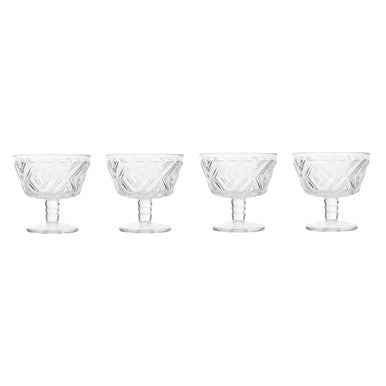 Fleur Set Of Four Clear Dessert Dishes