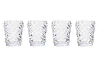 Fleur Set Of Four Clear Glass Tumblers