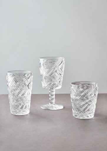 Fleur Set Of Four Clear Glass Tumblers