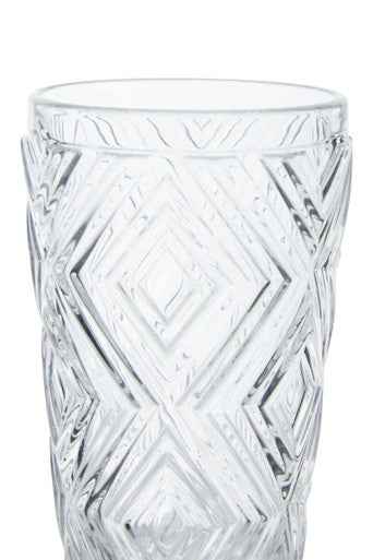 Fleur Set Of Four Clear Highball Glasses