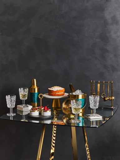 Fleur Set Of Four Clear Wine Glasses