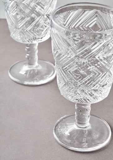 Fleur Set Of Four Clear Wine Glasses