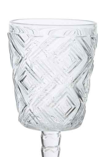 Fleur Set Of Four Clear Wine Glasses