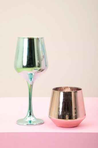 Mimo Set Of Four Wine Glasses In Assorted Colours