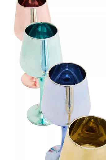 Mimo Set Of Four Wine Glasses In Assorted Colours